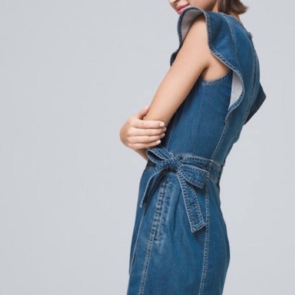 White House Black Market Faux Denim Wrap Dress
